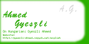 ahmed gyeszli business card